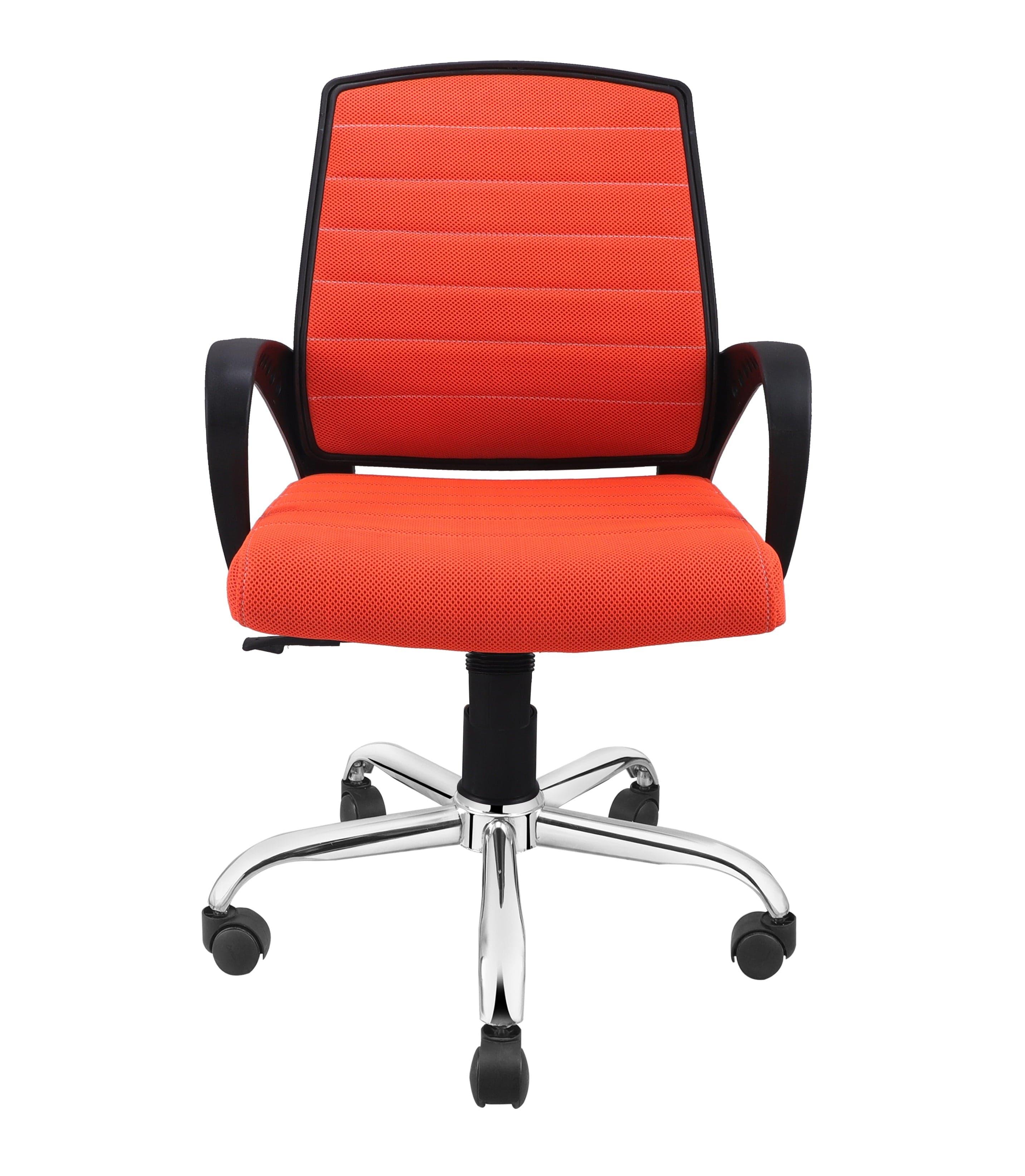 Smart Ergonomic Chair With Breathable Orange Mesh Fabric