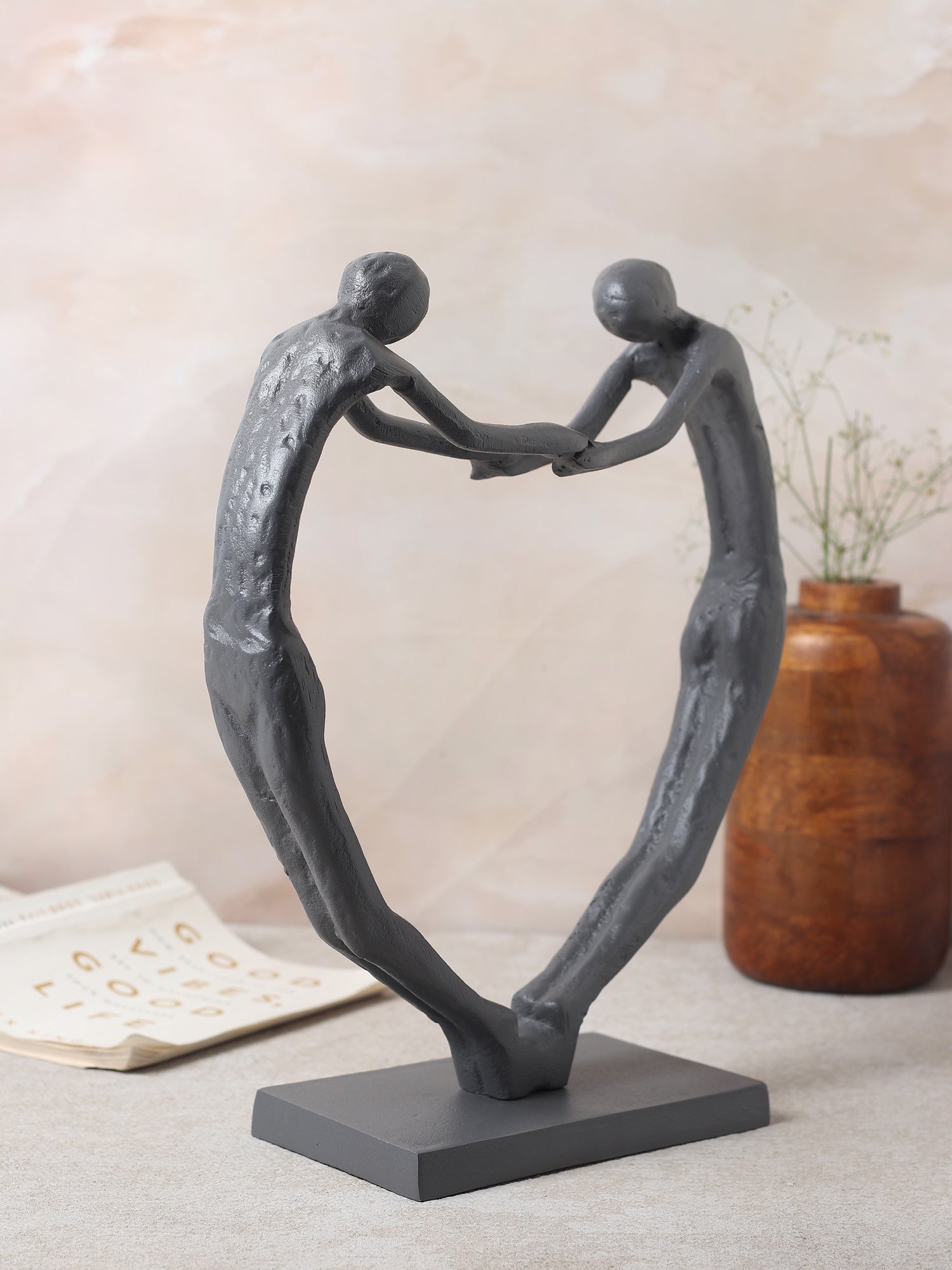 Heartfelt Harmony Sculpture in Grey