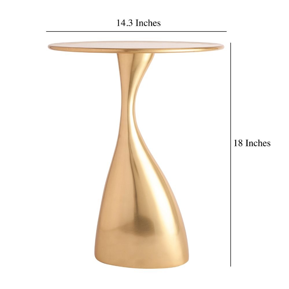 "Ernest Table in Ivroy Enamel Gold Finish "