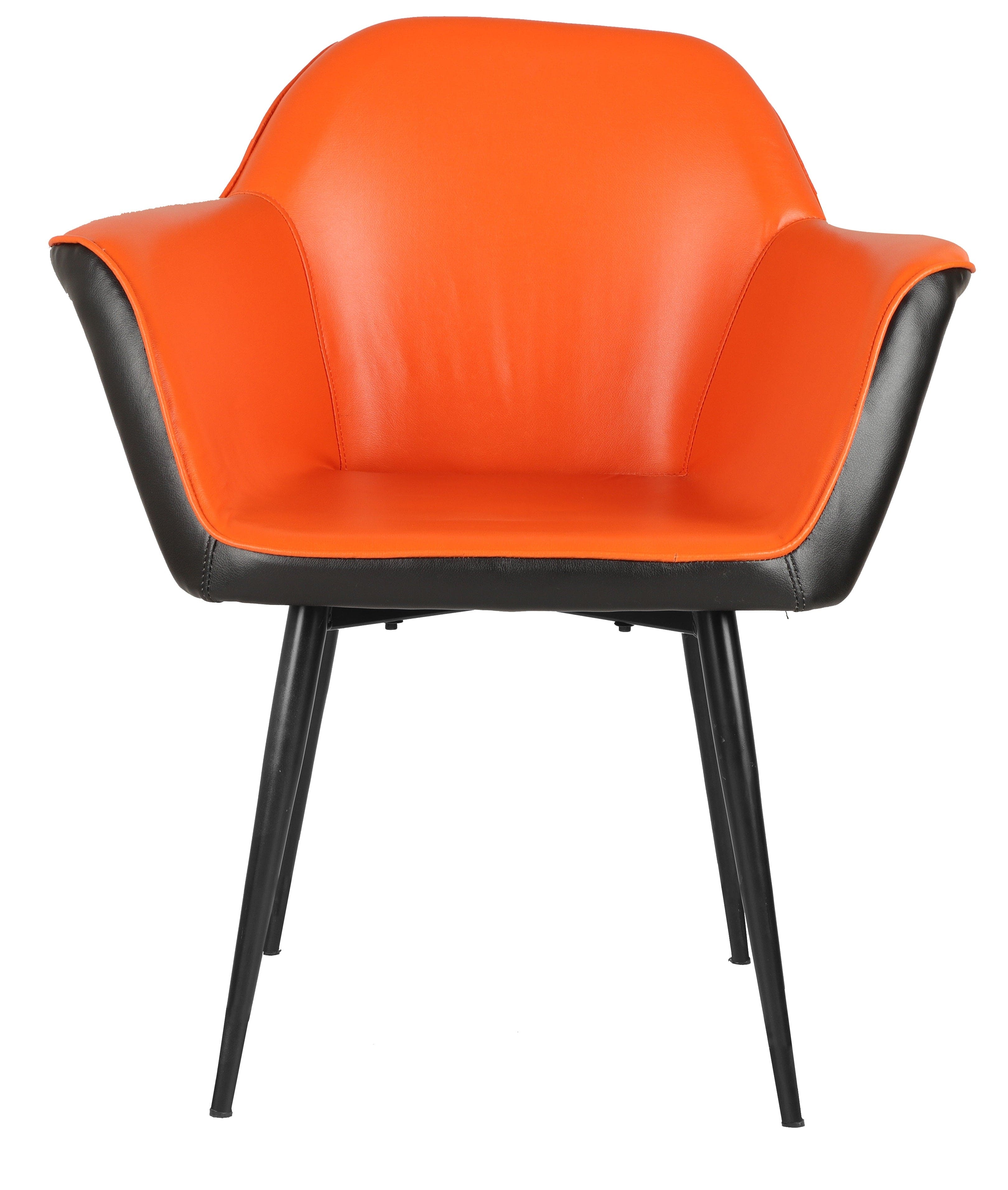 Adiko Lounge Chair Stool in Orange / Black Color