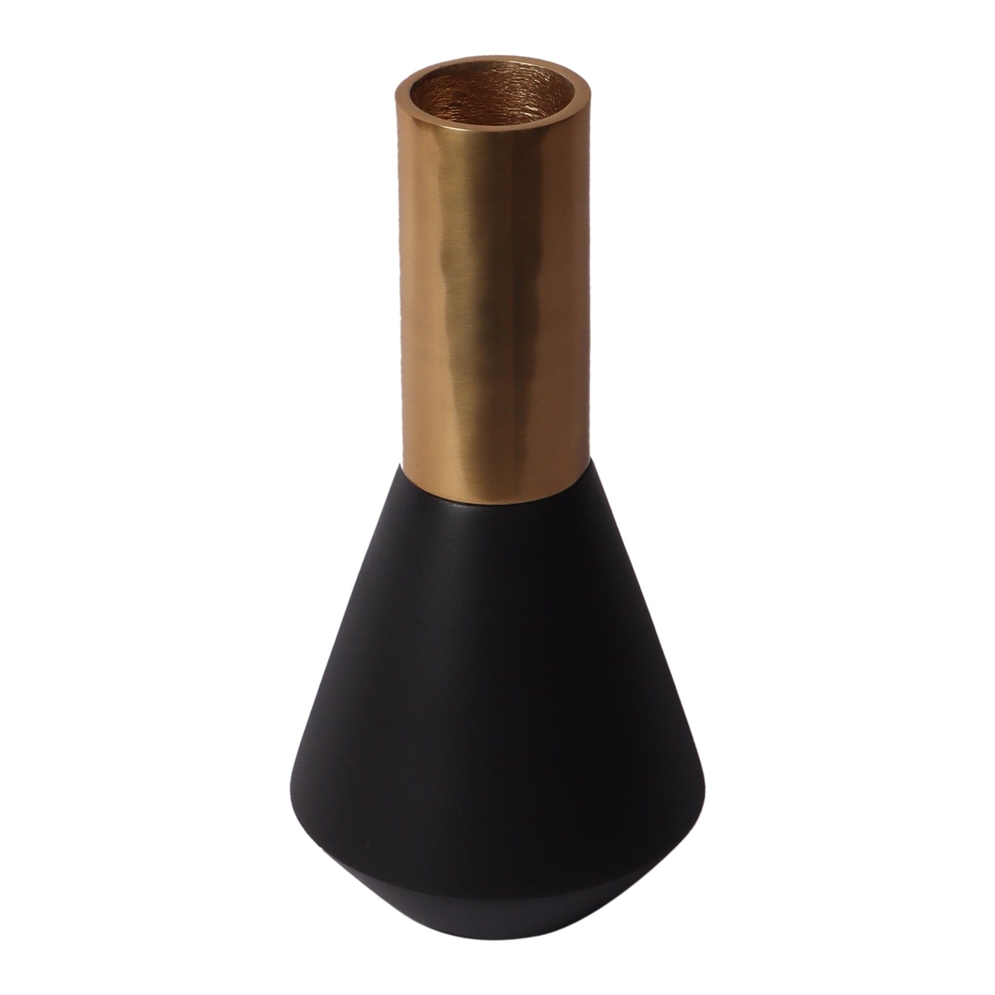 Matt Gold and Black Aluminum Deidra Table Vase