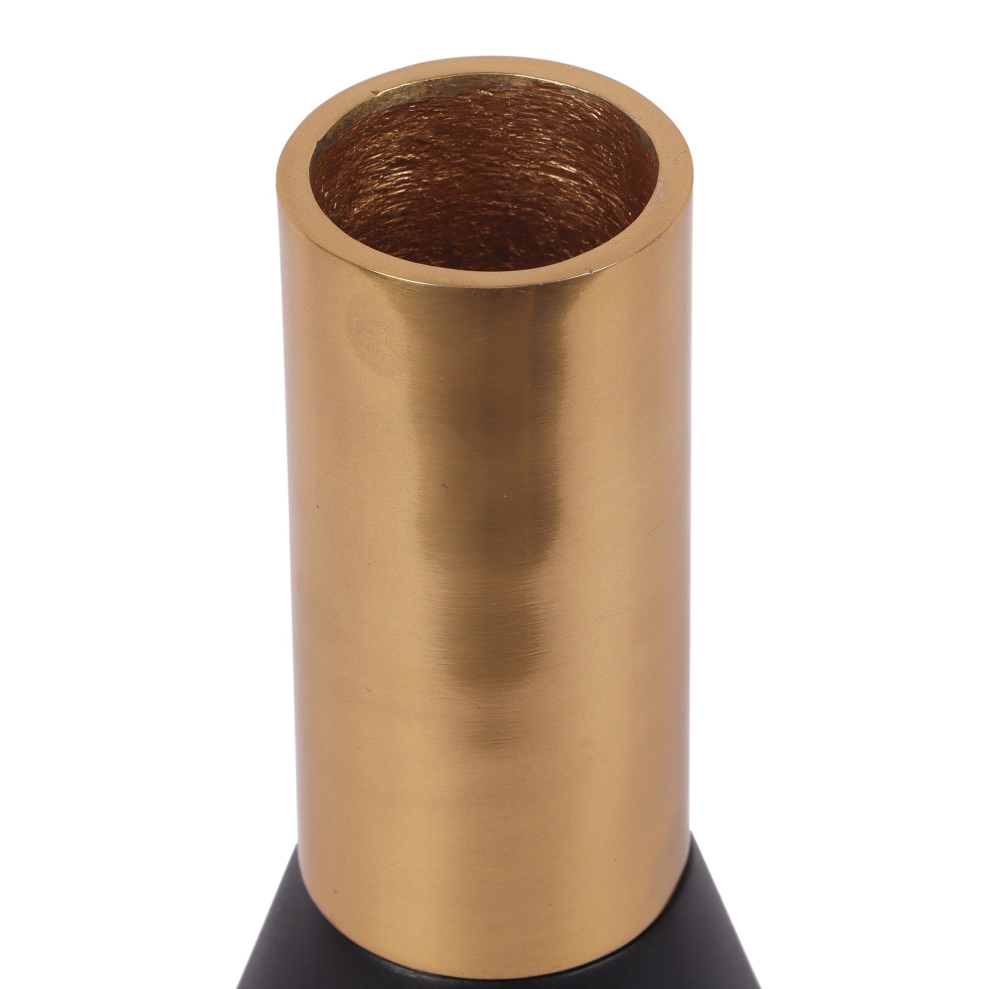 Matt Gold and Black Aluminum Deidra Table Vase