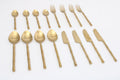 Bamboo Elegance Gold Cutlery (Set of 16) 4Knife, 4Fork,4 Rise Spoon,4 Dessert Spoon