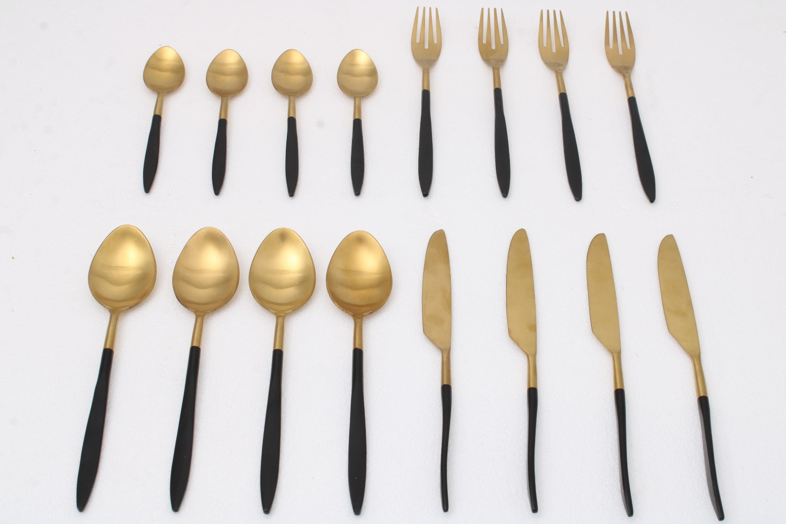 Midnight Opulence Black & Gold Cutlery Set of 16