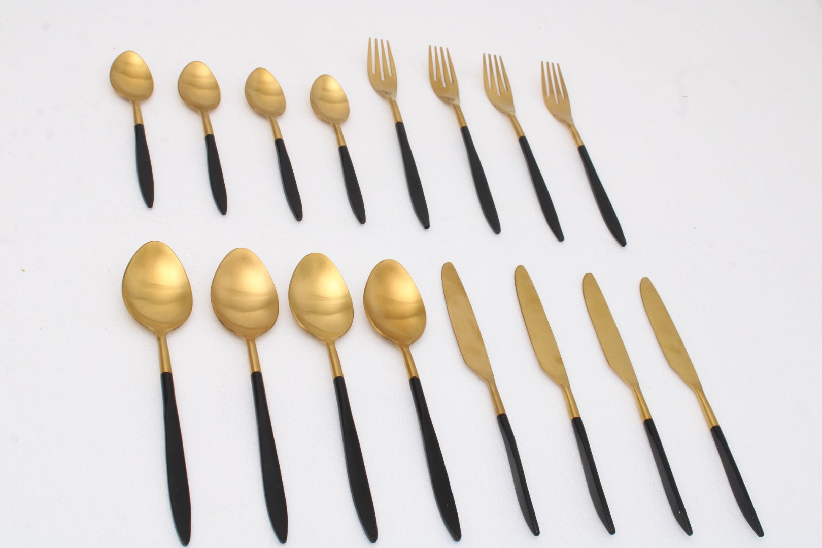 Midnight Opulence Black & Gold Cutlery Set of 16