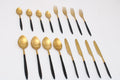 Midnight Opulence Black & Gold Cutlery Set of 16