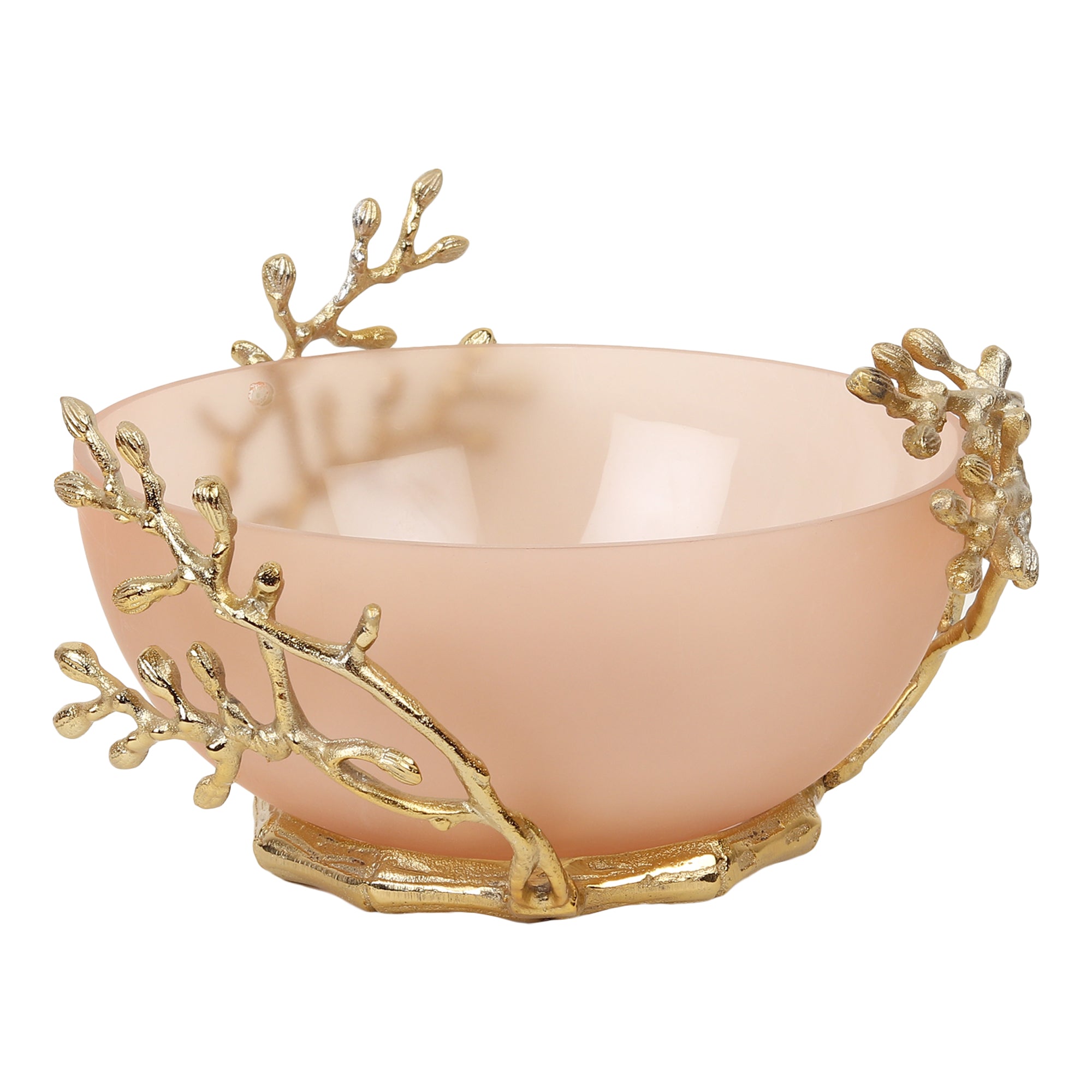 Vincent Glass Bowl in Peach & Gold