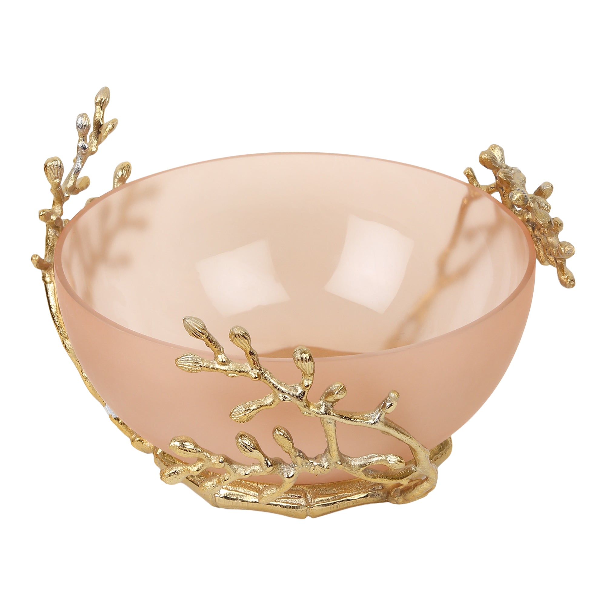 Vincent Glass Bowl in Peach & Gold