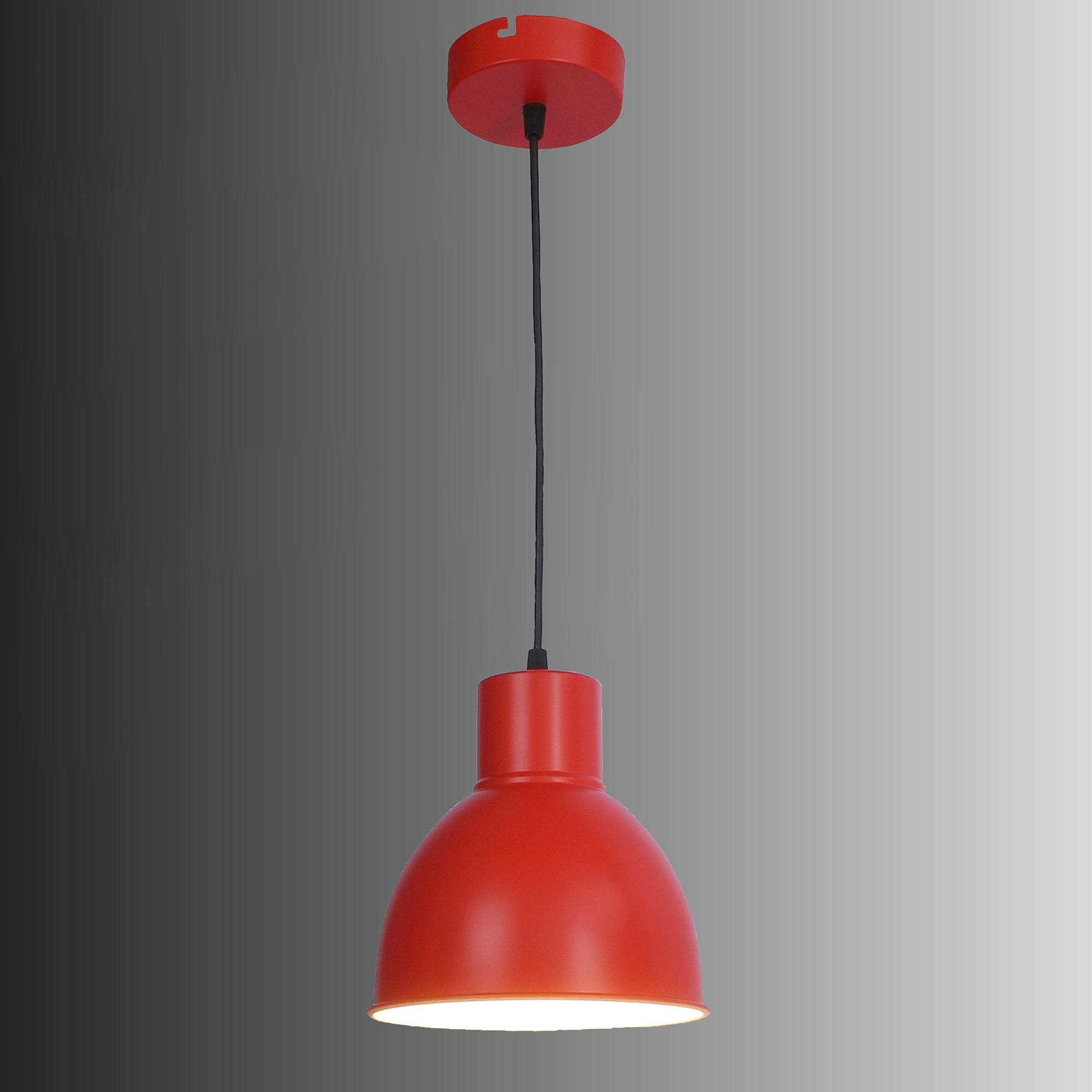 Opi Minimal Pastel Red Metal Single Hanging Light by SS Lightings