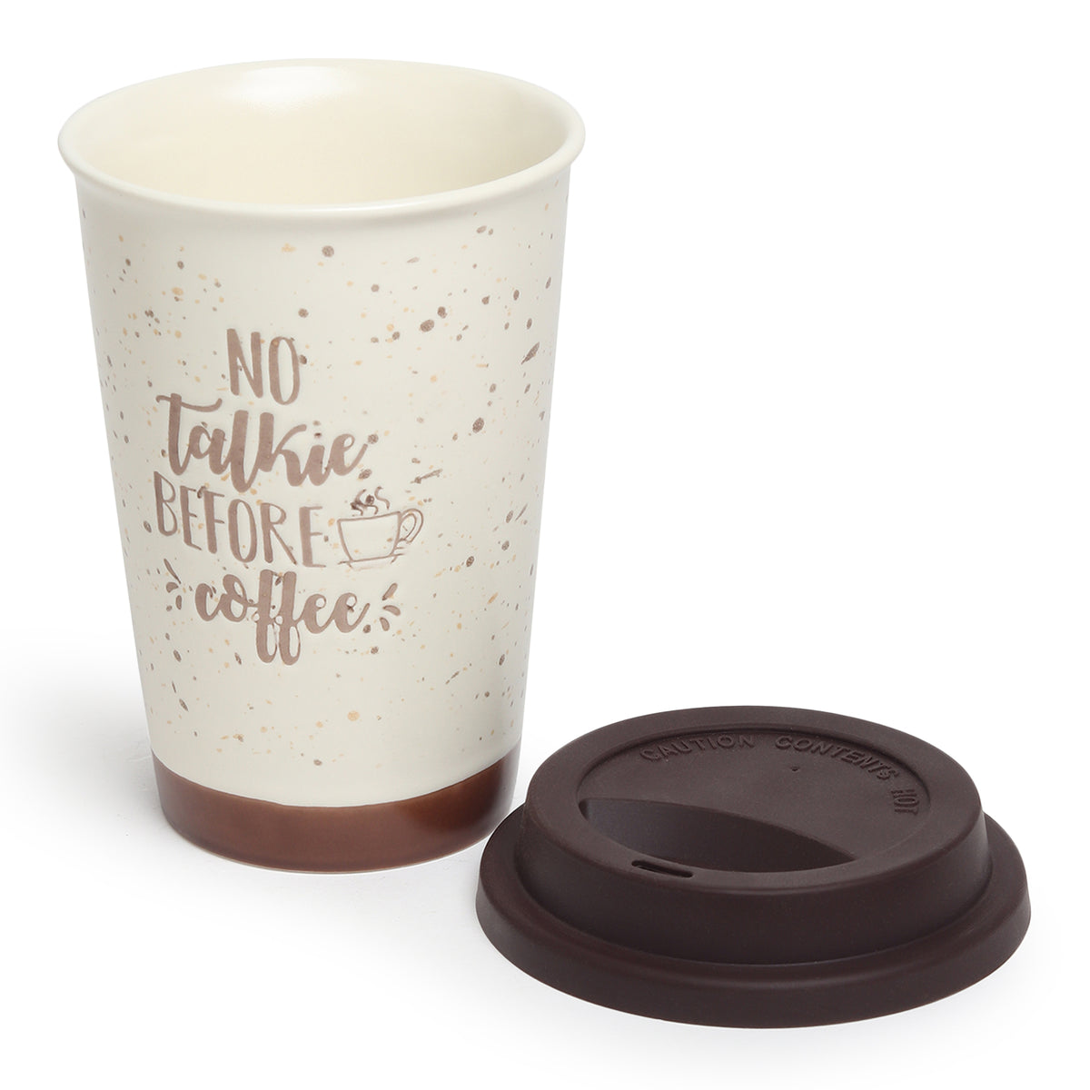 Coffee First Ceramic Mug Brown- Ouchcart