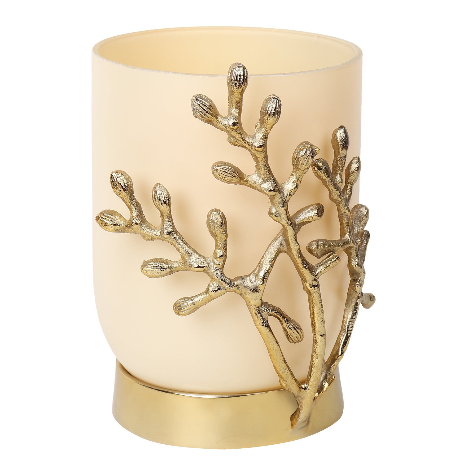 VinLux Glass Vase and Candle Holder in Cream & Gold - OUCHCART