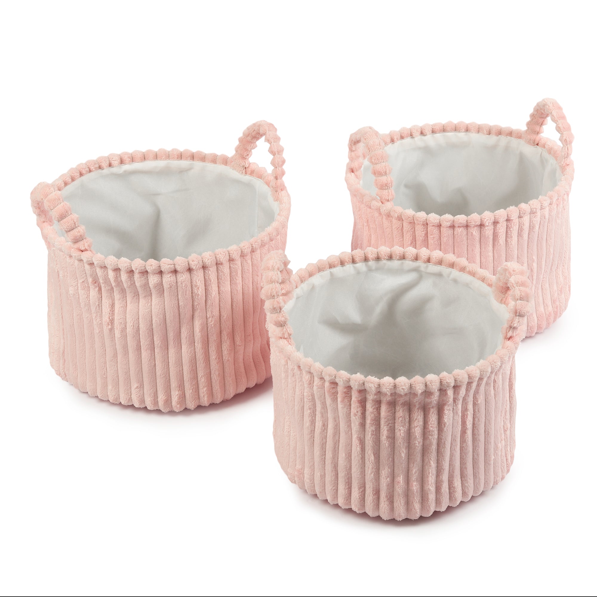Cloud weave cloth basket Blush Pink Set of 3