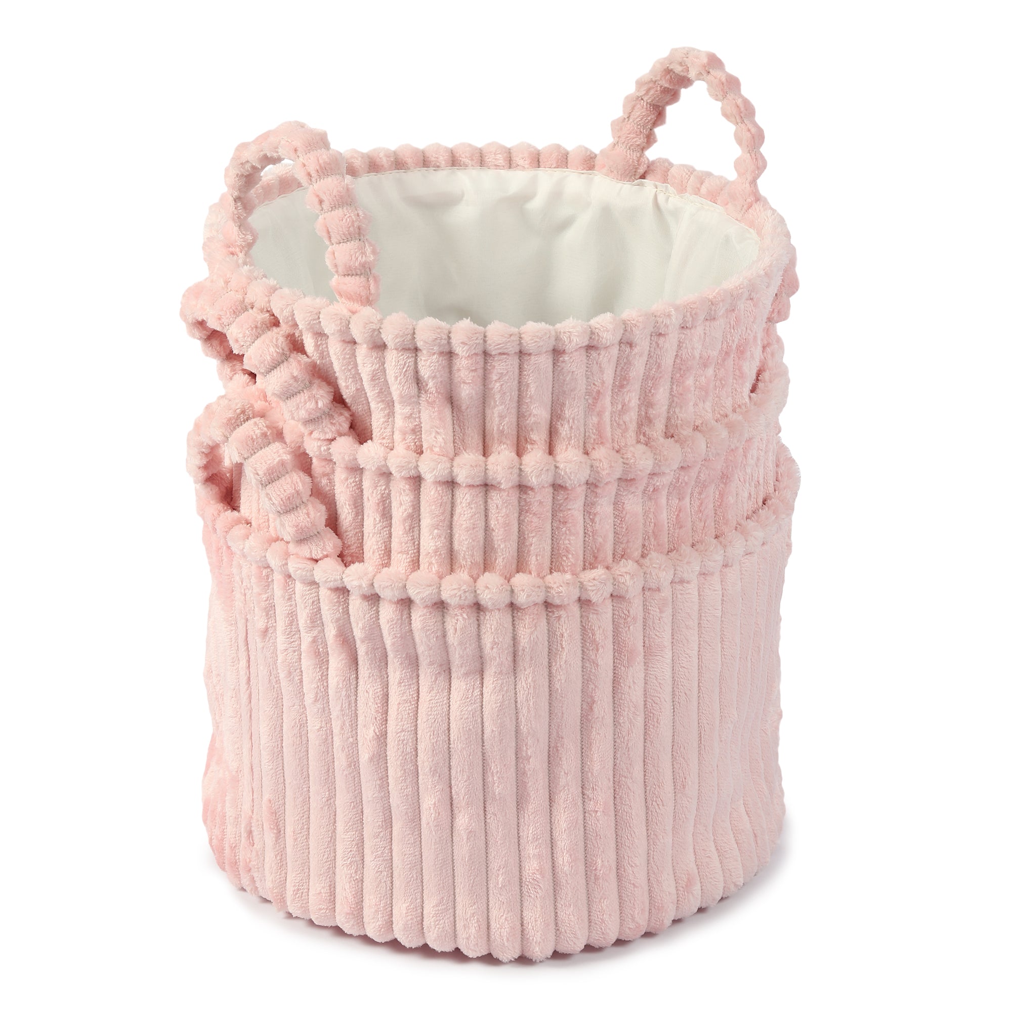 Cloud weave cloth basket Blush Pink Set of 3