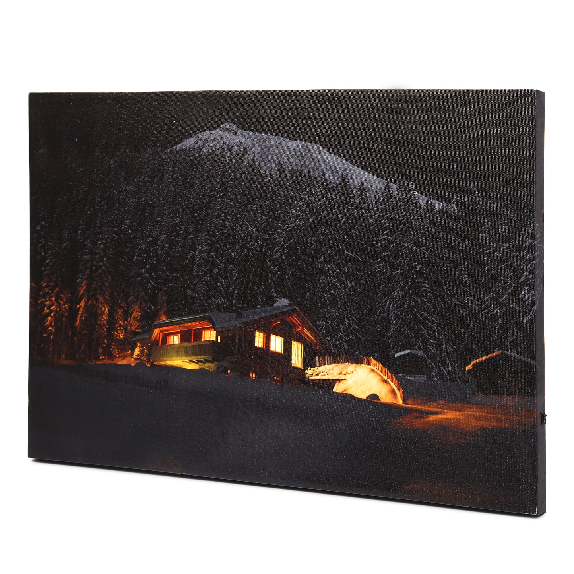 Golden Retreat  – Illuminated Cabin Wall Art