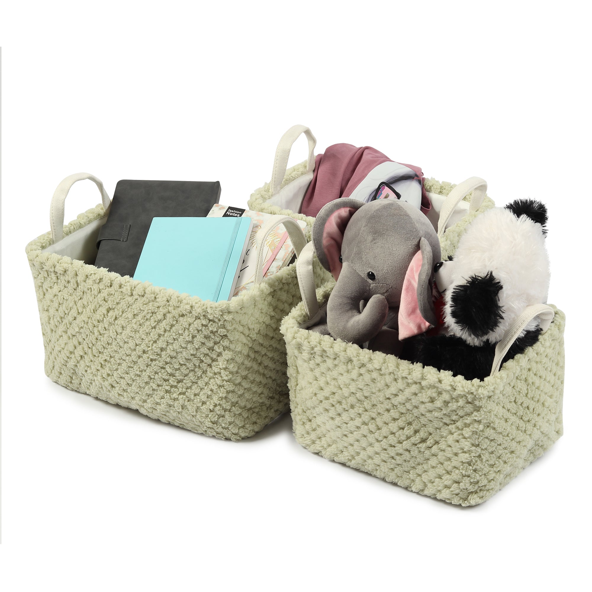 Warm Whirl mint green Basket set of 3 - OUCHCART |Storage basket