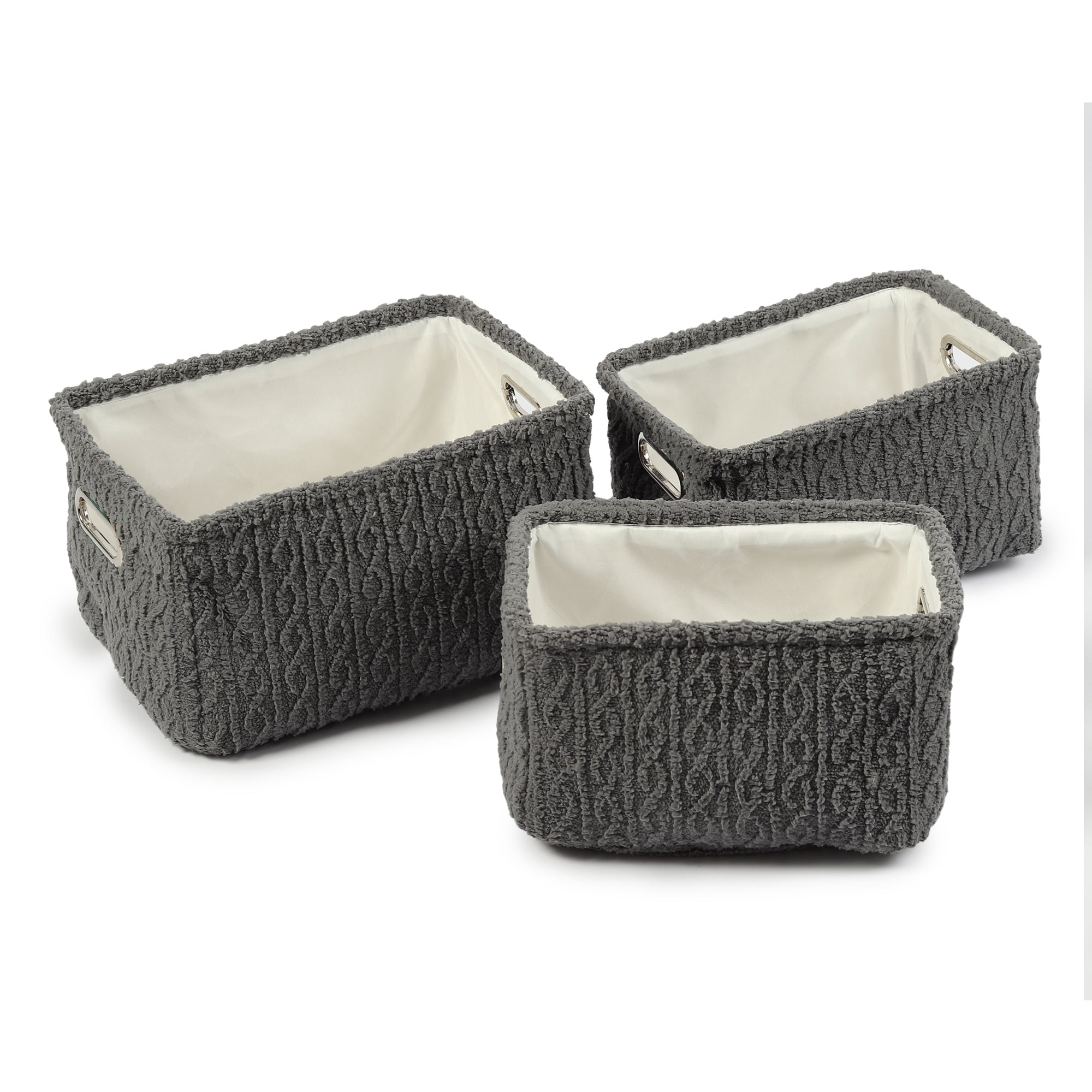 Warm Whirl Ash Grey Basket set of 3