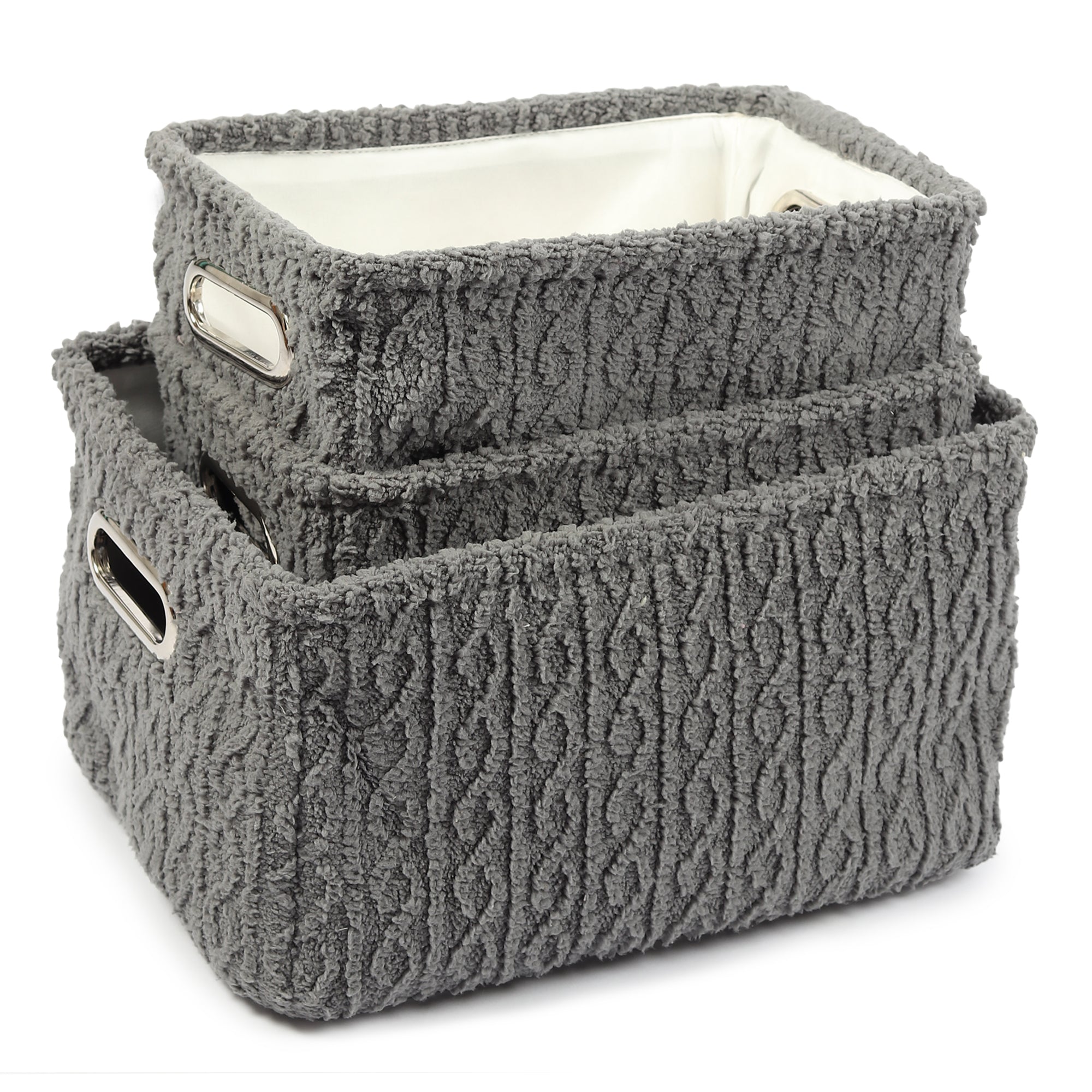 Warm Whirl Ash Grey Basket set of 3