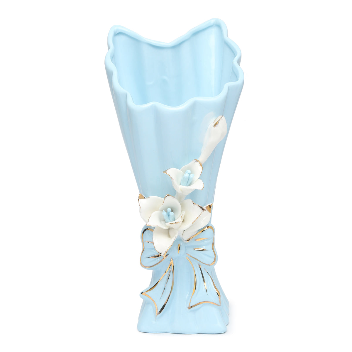 Isolde Fleur Big Blue Porcelain Vase - Ouchcart