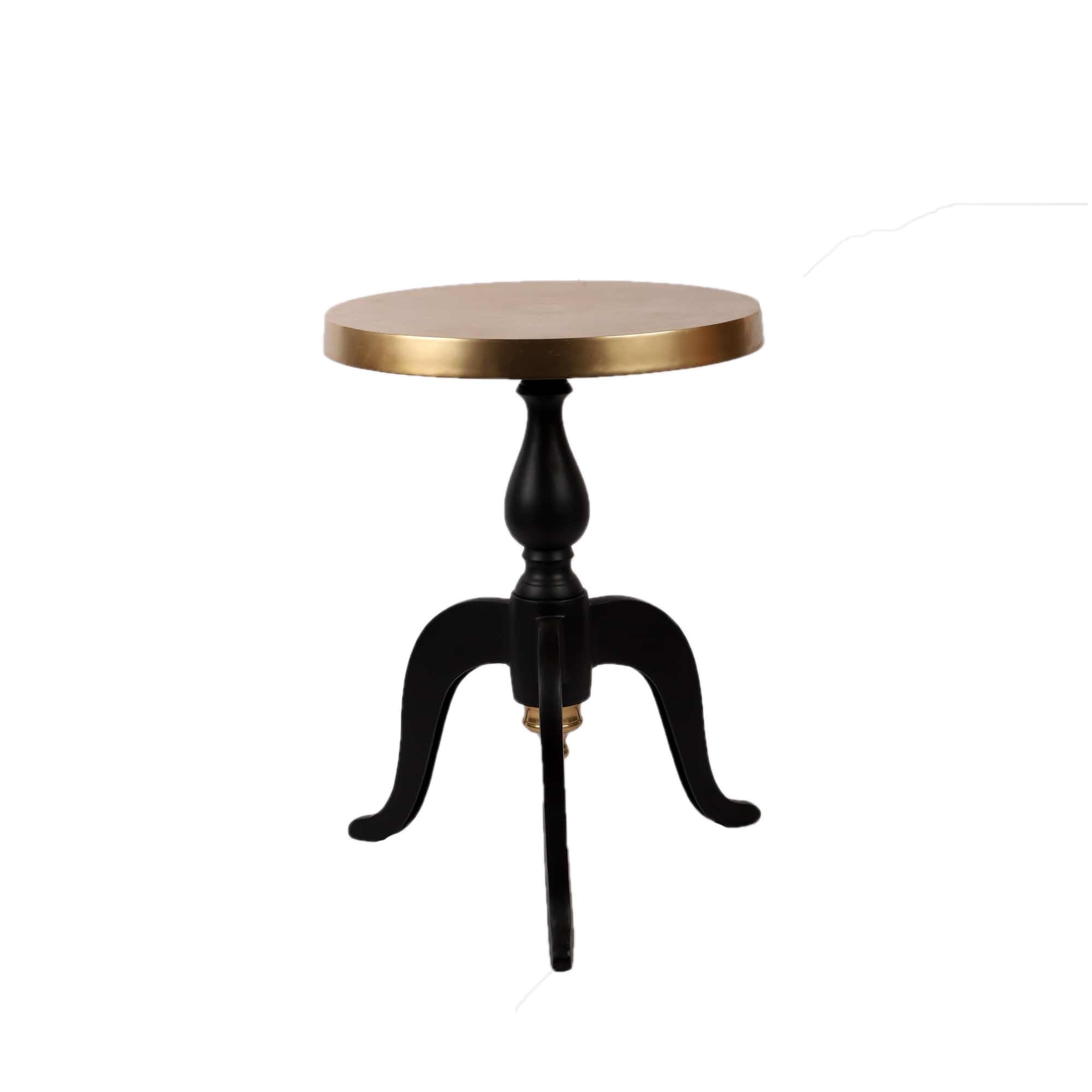 3 Leg Table in Gold And Black finish