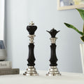 Victoris Silver Black Set of  King and Queen Chess