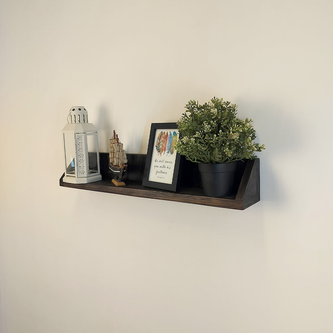 Ivan Wooden Wall Shelf Organiser