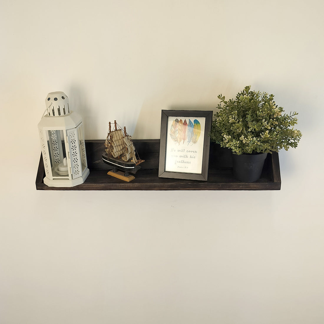 Ivan Wooden Wall Shelf Organiser