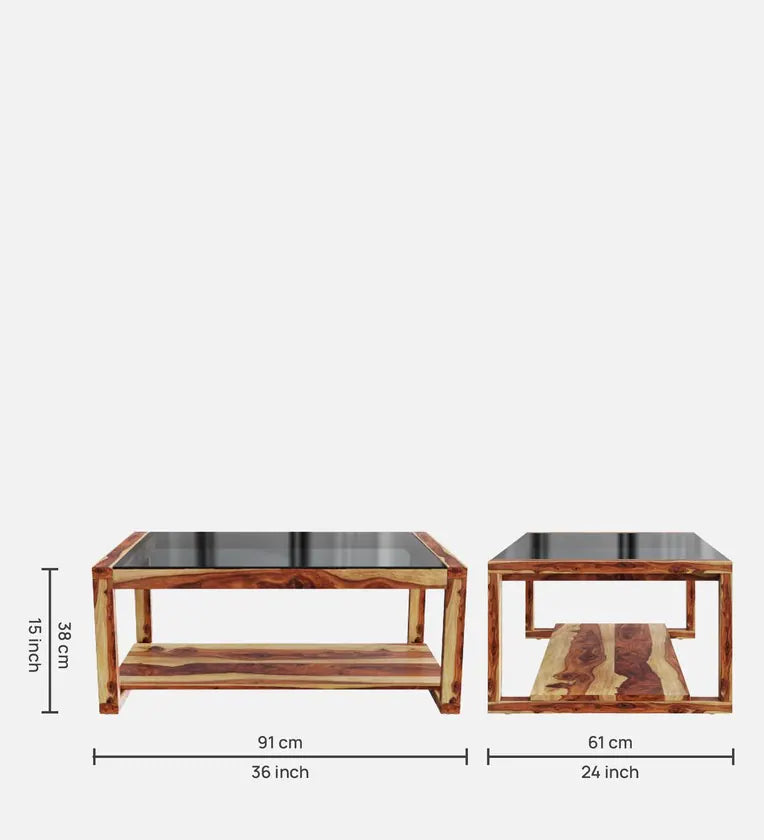 Sheesham Wood Coffee Table In Natural Teak Colour