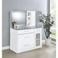 Elegant Jaiyla 2-Drawer Vanity Set with LED Mirror – Modern High Gloss Desk