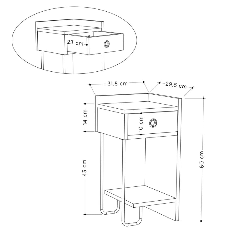 Grace Bedside Table