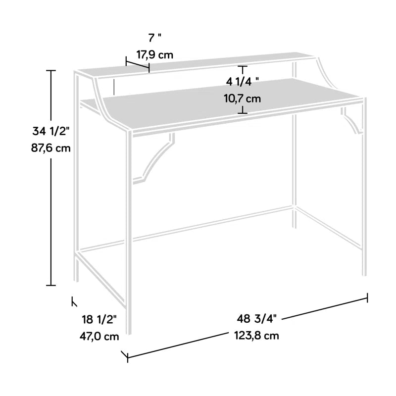 Corner Metal Base Writing Desk