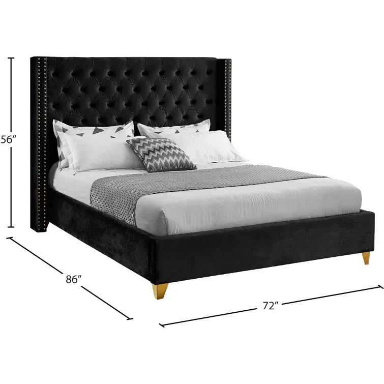 Joclynn Upholstered Wingback Bed