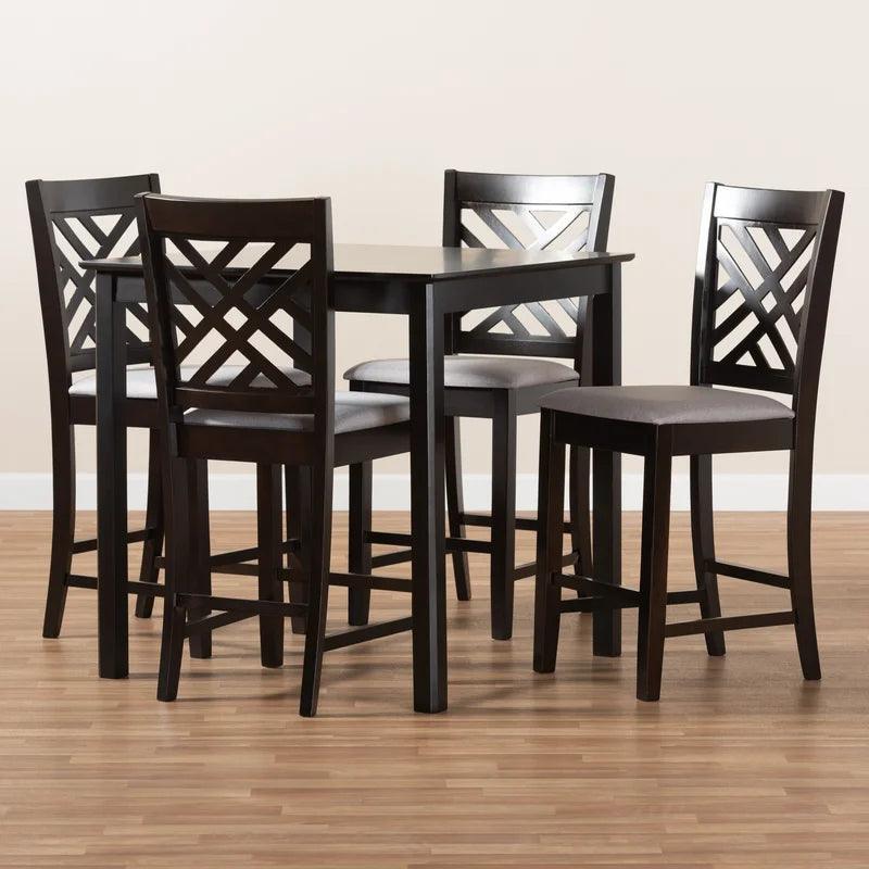 5 - Piece Solid Wood Dining Set - Ouch Cart 