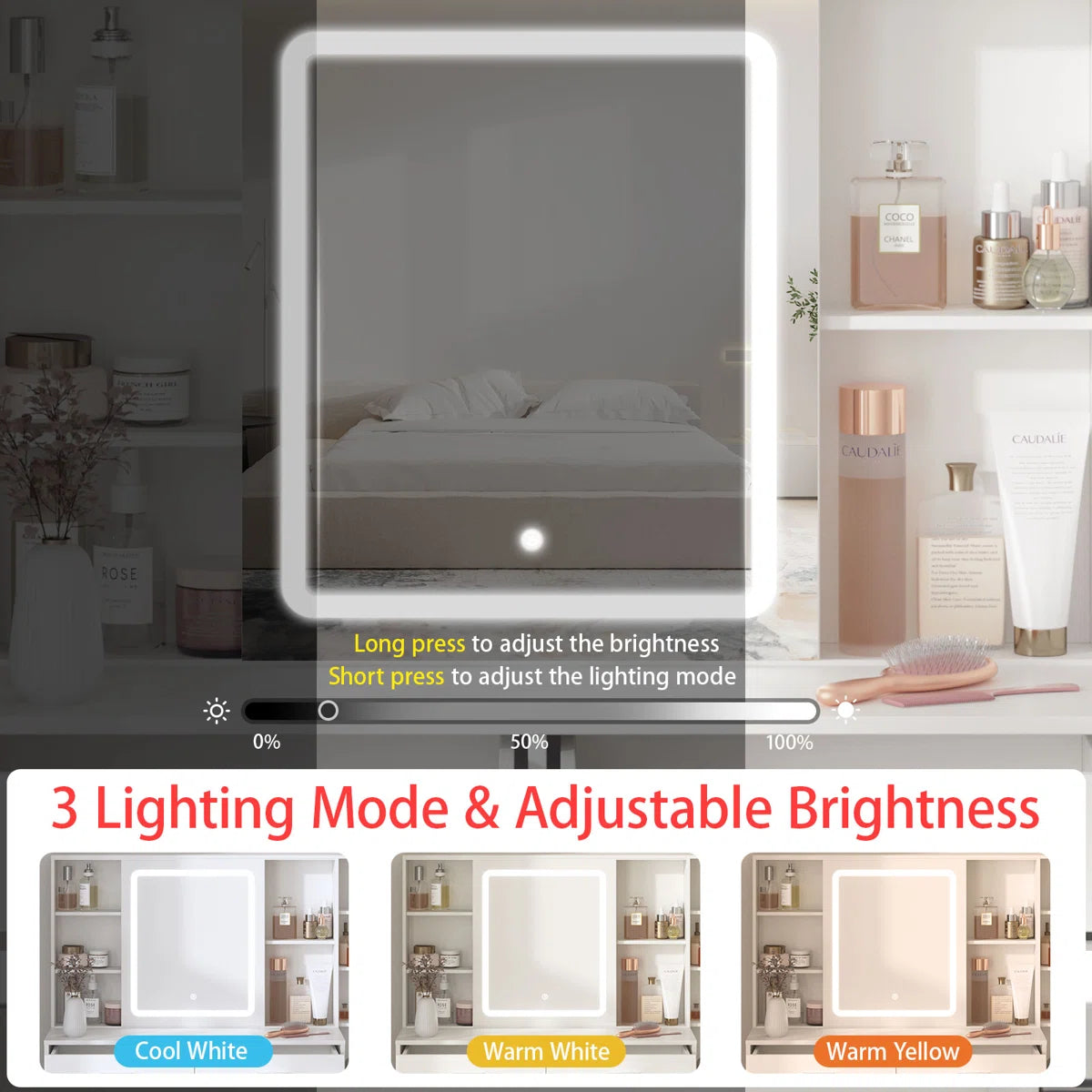 Elegant Jynna Makeup Vanity Desk with Drawers