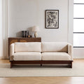 3-Seater Sofa with Solid Wood Base – Minimalist Upholstered Fabric Couch for Living Room