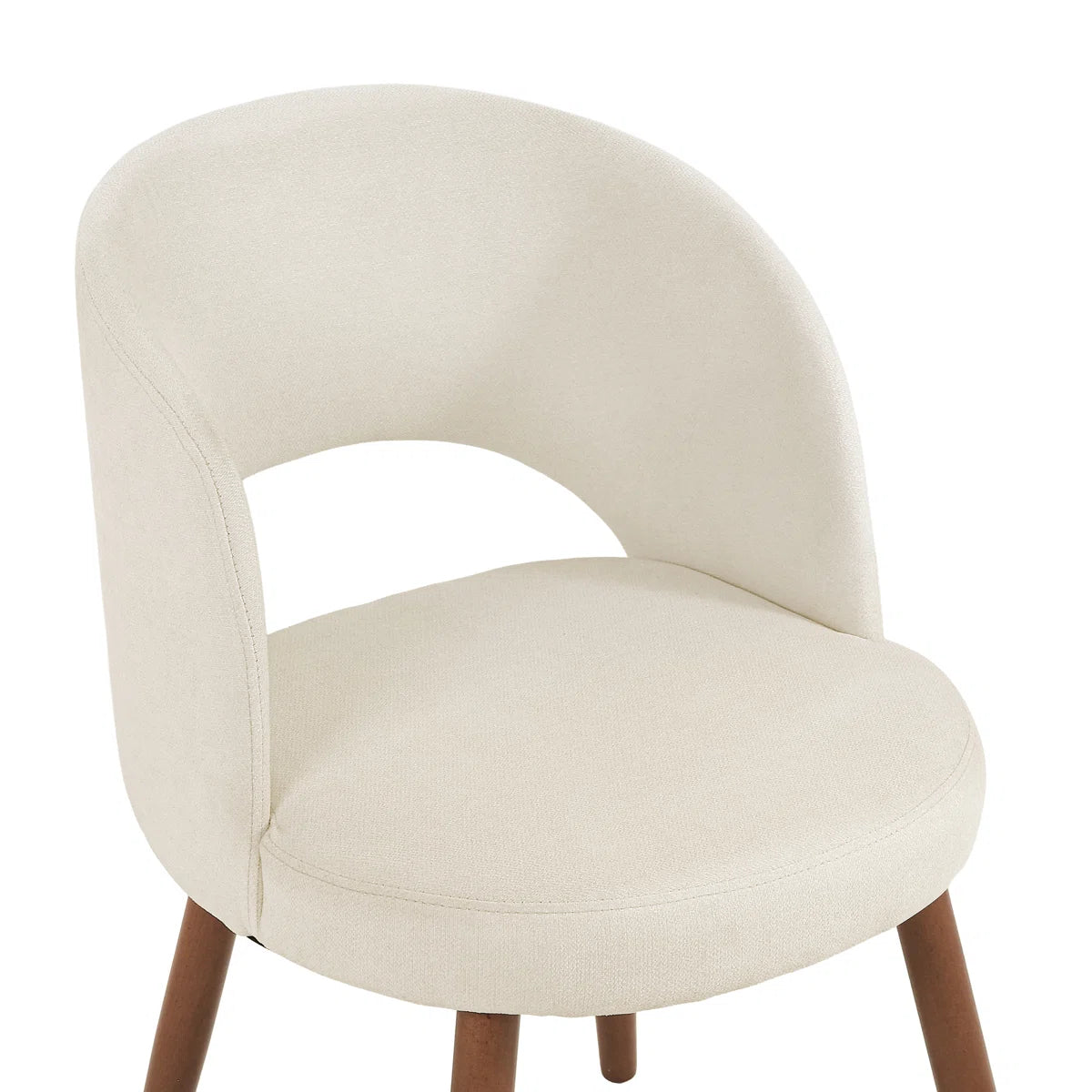 Modern Upholstered Dining Chairs Set of 6 with Curved Back & Wooden Legs