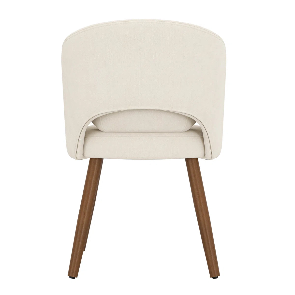 Modern Upholstered Dining Chairs Set of 6 with Curved Back & Wooden Legs