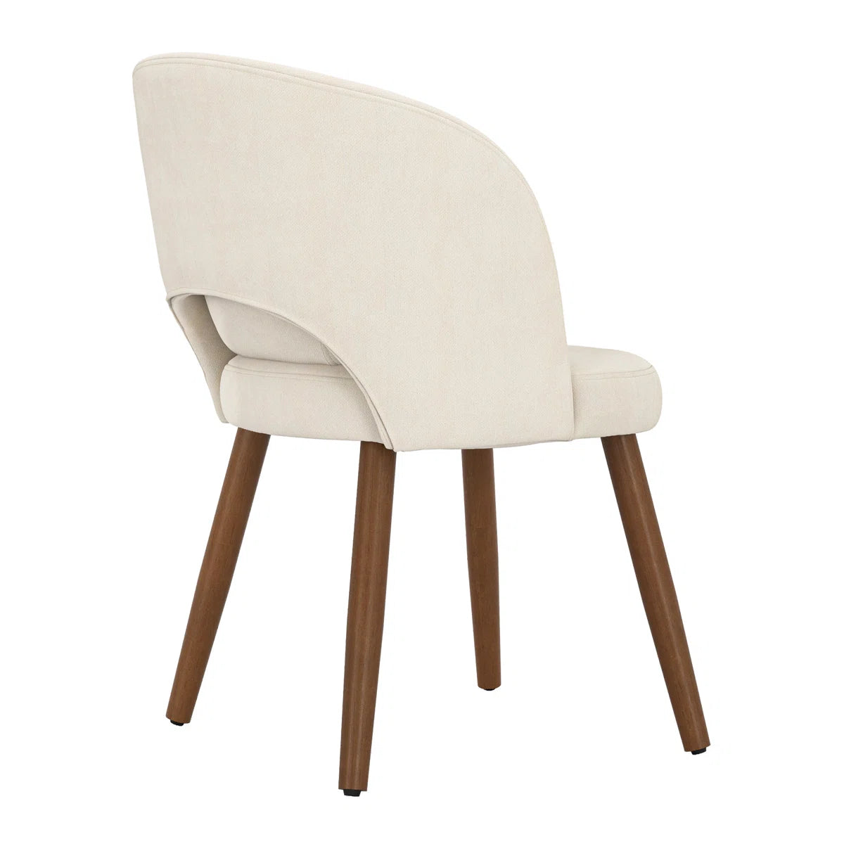 Modern Upholstered Dining Chairs Set of 6 with Curved Back & Wooden Legs