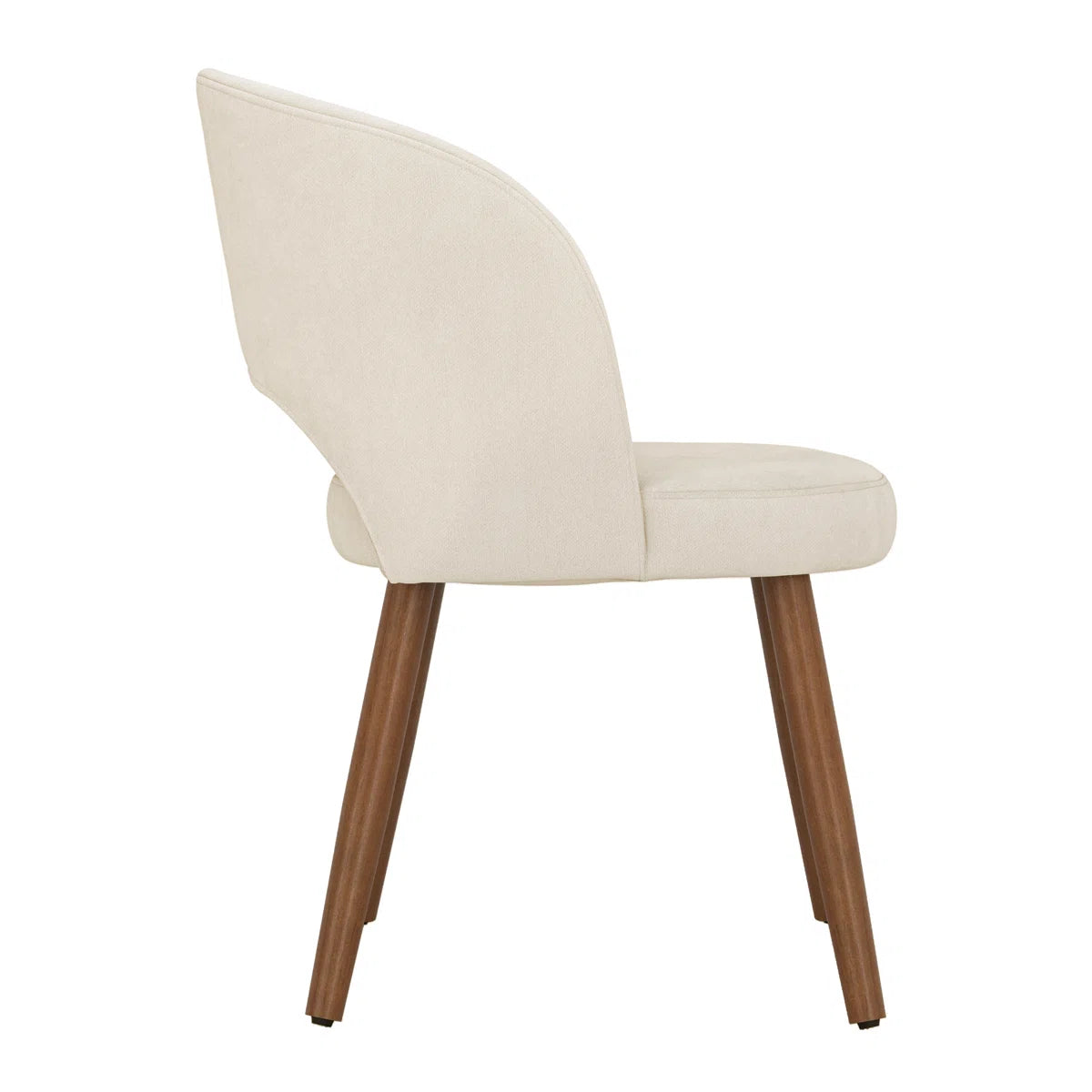 Modern Upholstered Dining Chairs Set of 6 with Curved Back & Wooden Legs