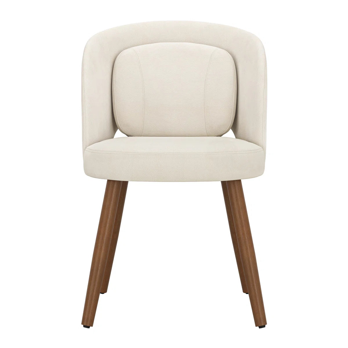 Modern Upholstered Dining Chairs Set of 6 with Curved Back & Wooden Legs