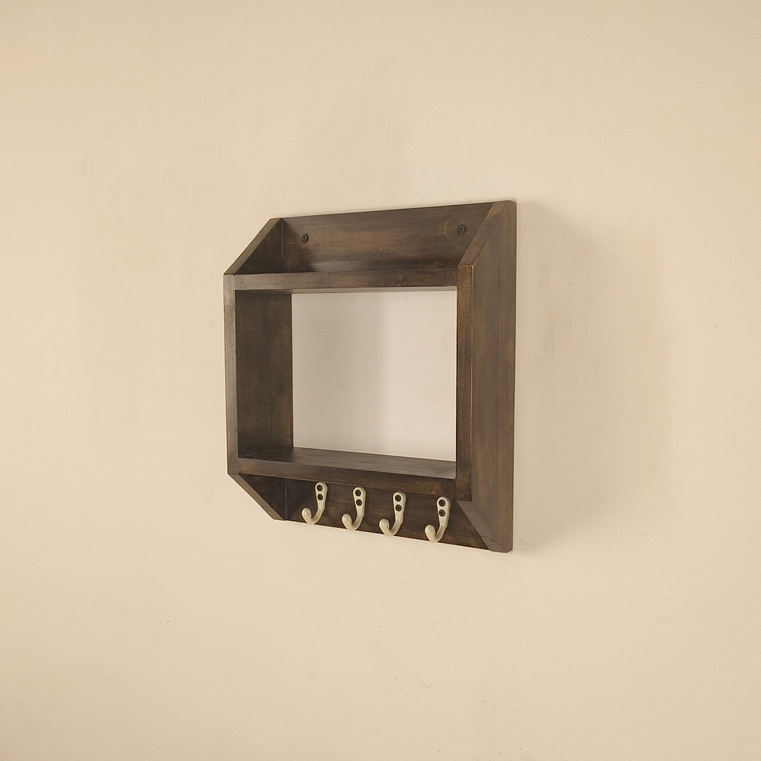 Kingston Wooden Wall Shelf Organiser with Key Holders