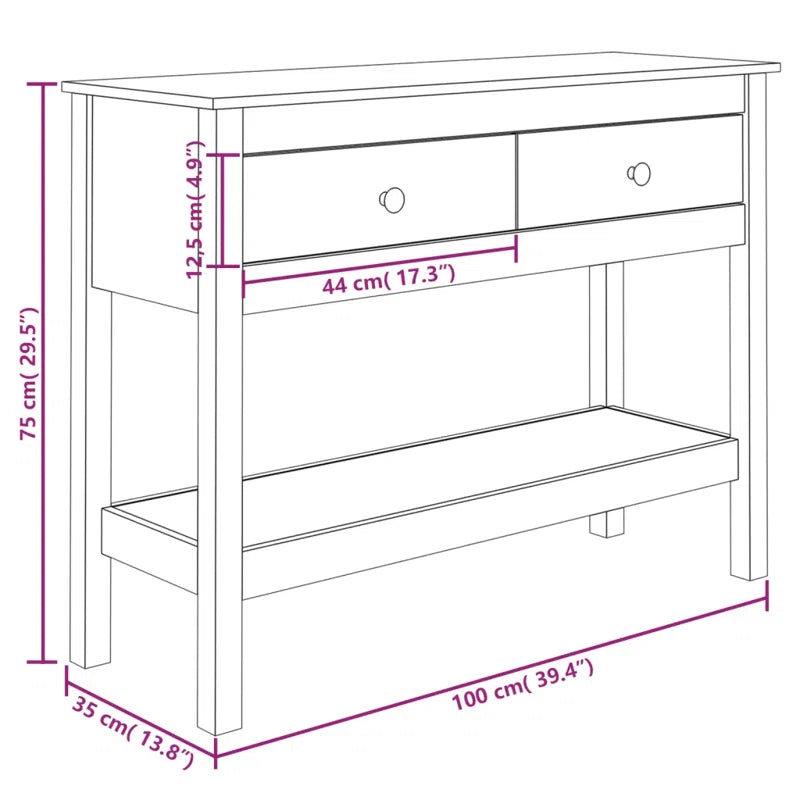 Carlos Solid Wood Console Table