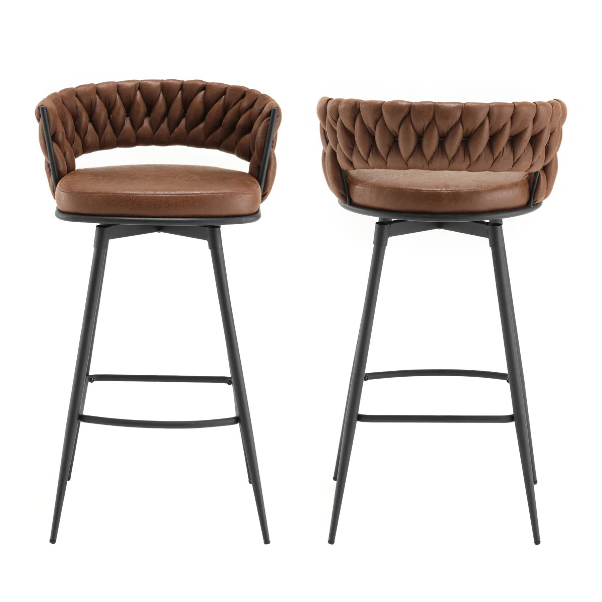 Ymberlynn Low Back Swivel Bar & Counter Stools with Metal Frame (2-Pack)