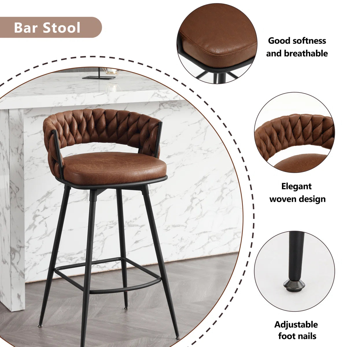 Ymberlynn Low Back Swivel Bar & Counter Stools with Metal Frame (2-Pack)