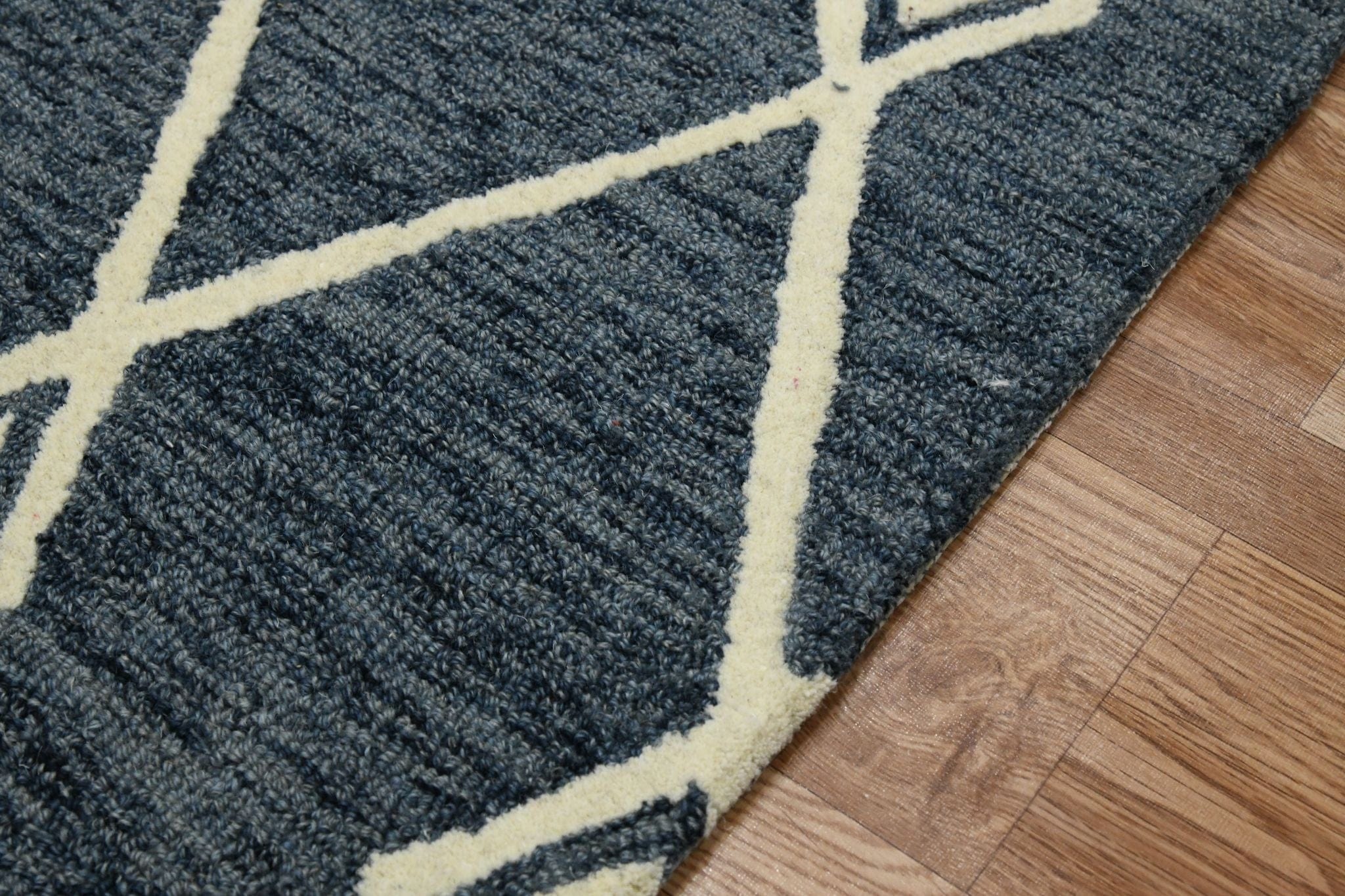 Navy Wool Vista 8X10 Feet Hand-Tufted Carpet - Rug