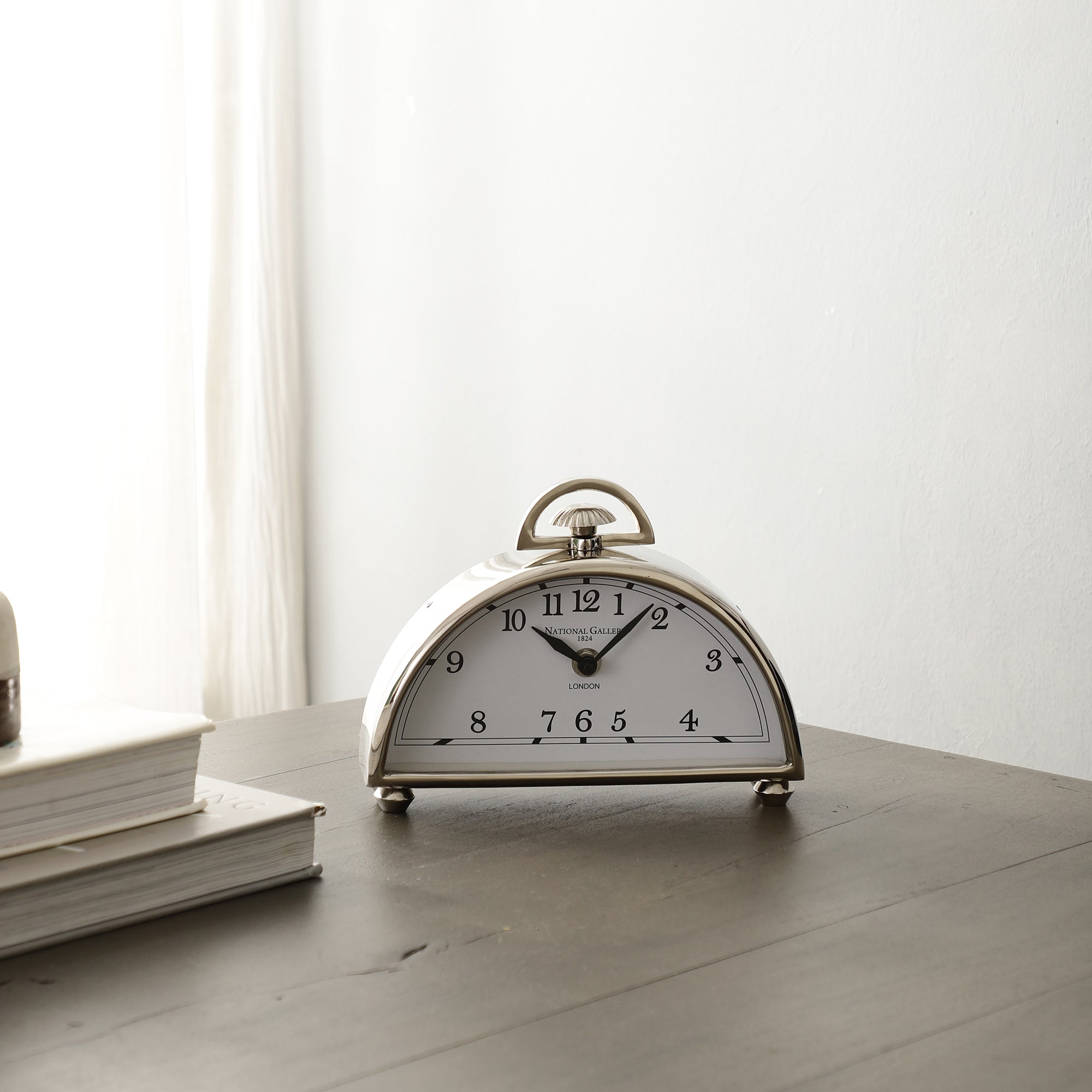 Luna Desk Clock In Silver