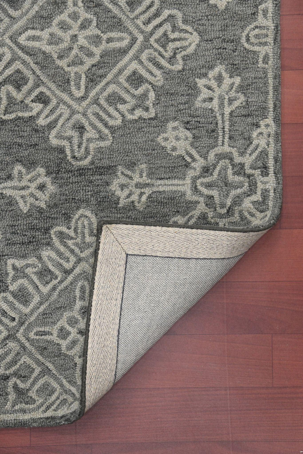Boston Wool Rugs Graphite Wool Boston 4x6 Feet Hand-Tufted Carpet - Rug