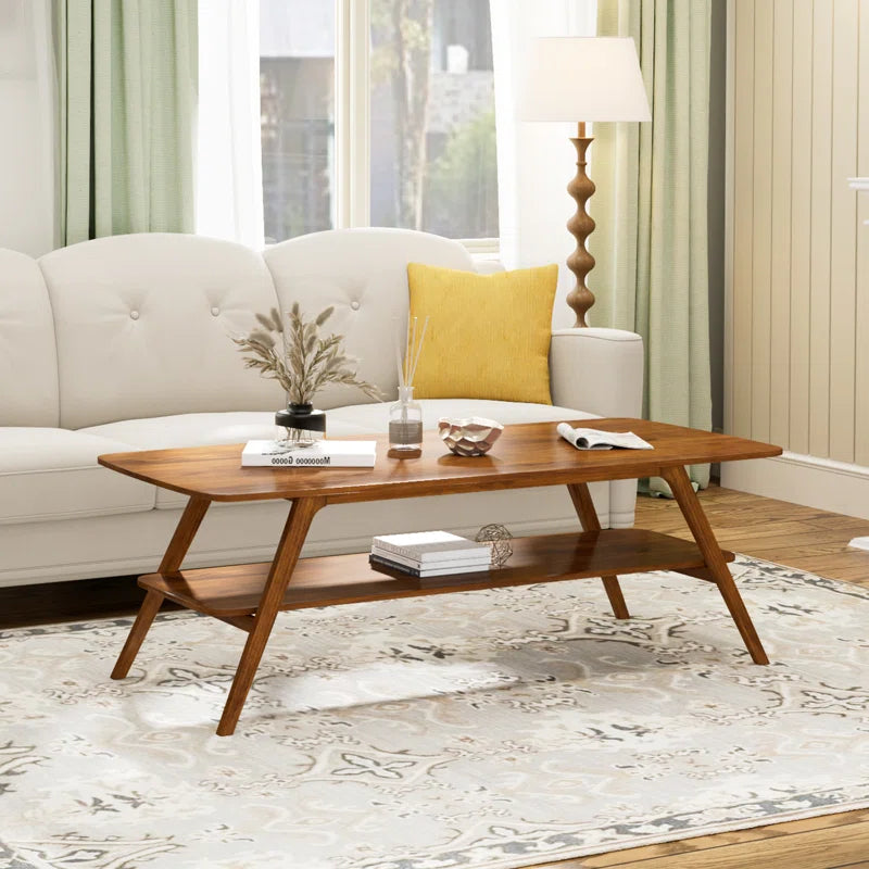 Wide Solid Wood Coffee Table