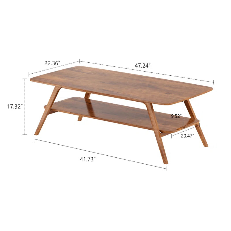 Wide Solid Wood Coffee Table