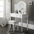 Modern Makeup Vanity Desk with Mirror, One  Drawer - Dressing Table Set with Mirror