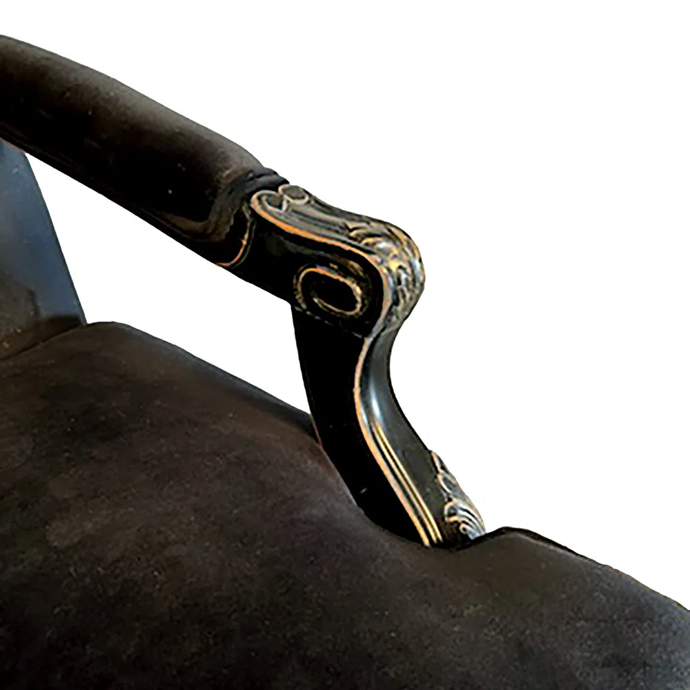  Louis XV Tuscany Lounge Chair with Ornate Carving & Antique Gold Finish